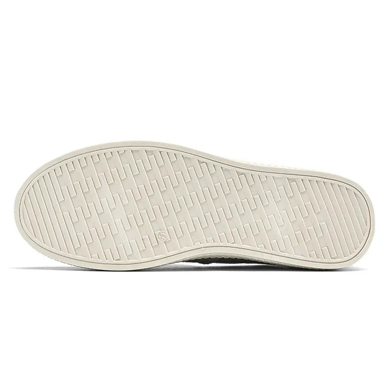 Men's linen cloth shoes with canvas uppers and round toe in beige colour