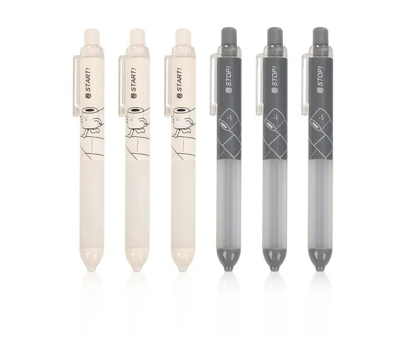 Black and white 0.5mm automatic pencil with a cloud grip, shown as a single unit and a two-piece set.