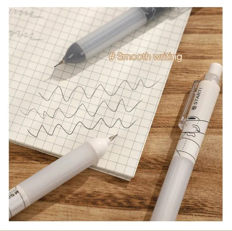 Black and white 0.5mm automatic pencil with a cloud grip, shown as a single unit and a two-piece set.