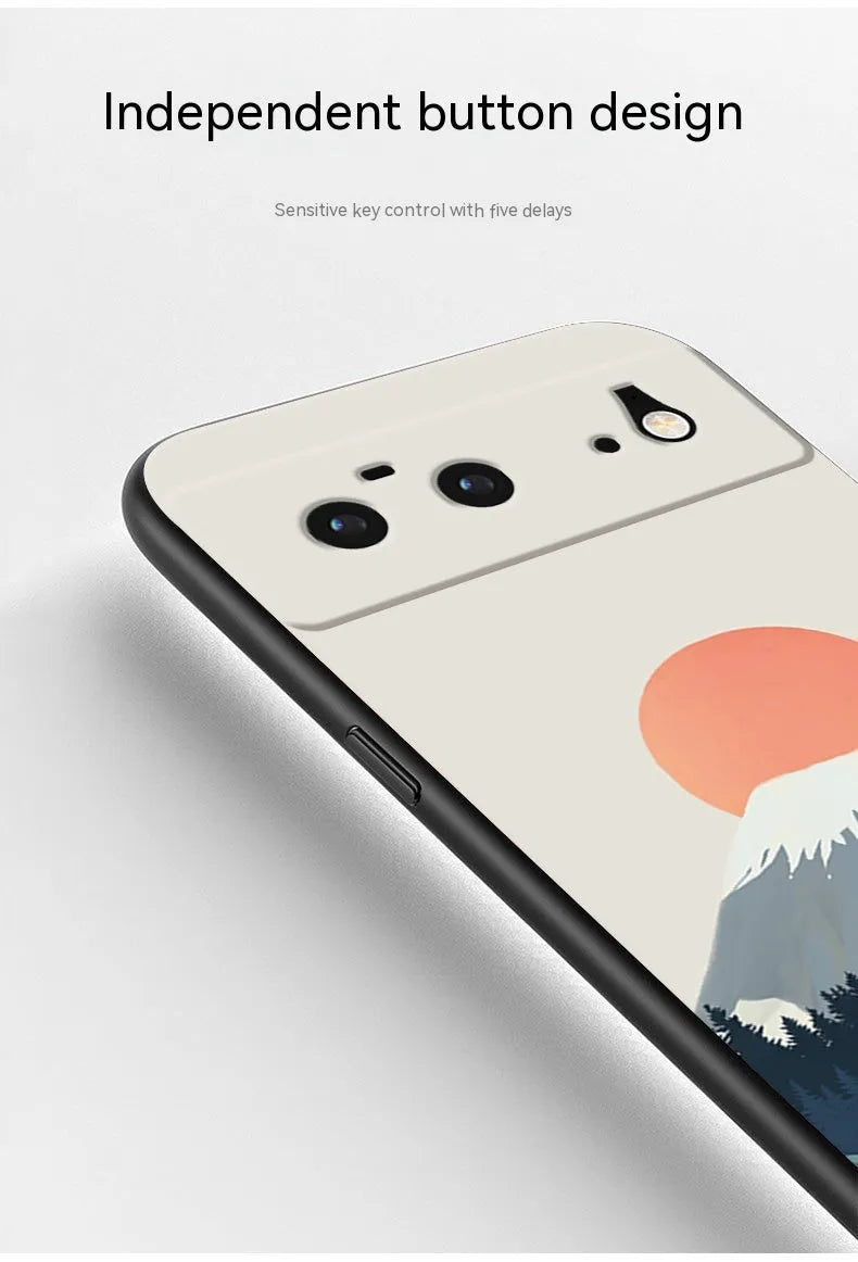 Silicone phone case for Google Pixel with creative Iceland landscape print in soft colours