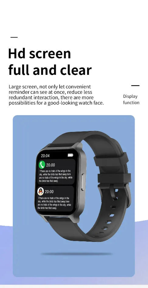 Smart health watch with colour screen on a black mesh strap, showing display with health metrics.