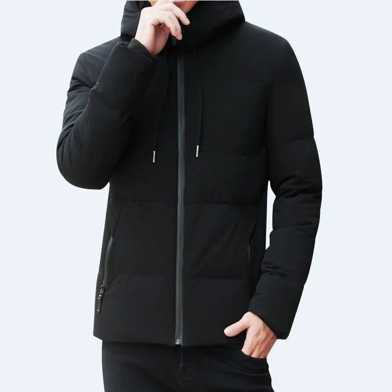Men's casual solid colour polyester coat in red, grey, black, dark blue, sizes M to XXXXL