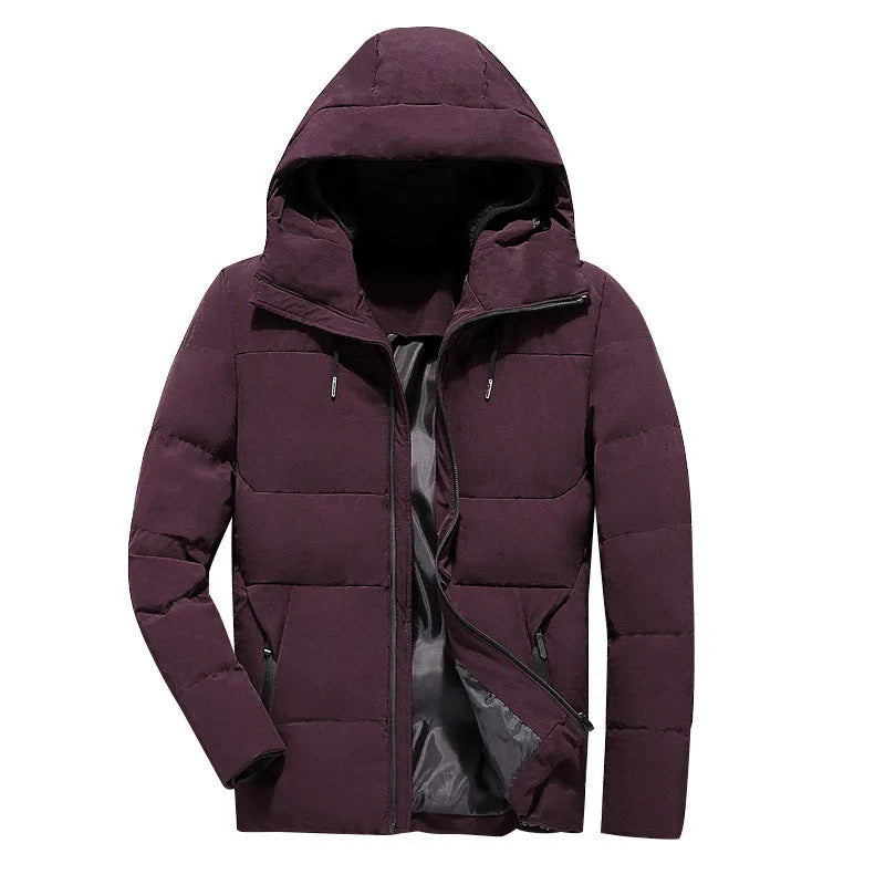 Men's casual solid colour polyester coat in red, grey, black, dark blue, sizes M to XXXXL