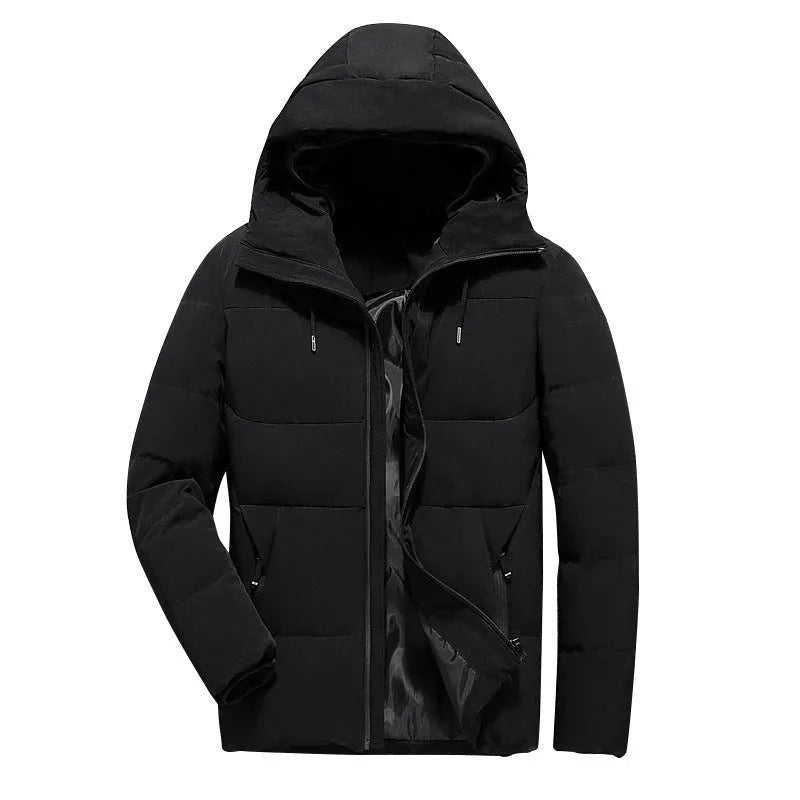 Men's casual solid colour polyester coat in red, grey, black, dark blue, sizes M to XXXXL