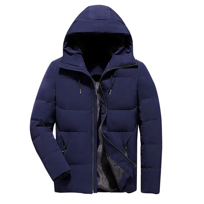 Men's casual solid colour polyester coat in red, grey, black, dark blue, sizes M to XXXXL
