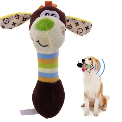 Plush squeaker pet toy 18x10x6cm in blue with duck style design for dogs and cats