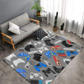 Cartoon polyester floor mat, rectangular machine woven, 99.1 x 152.4 cm, for living room bedroom dining room