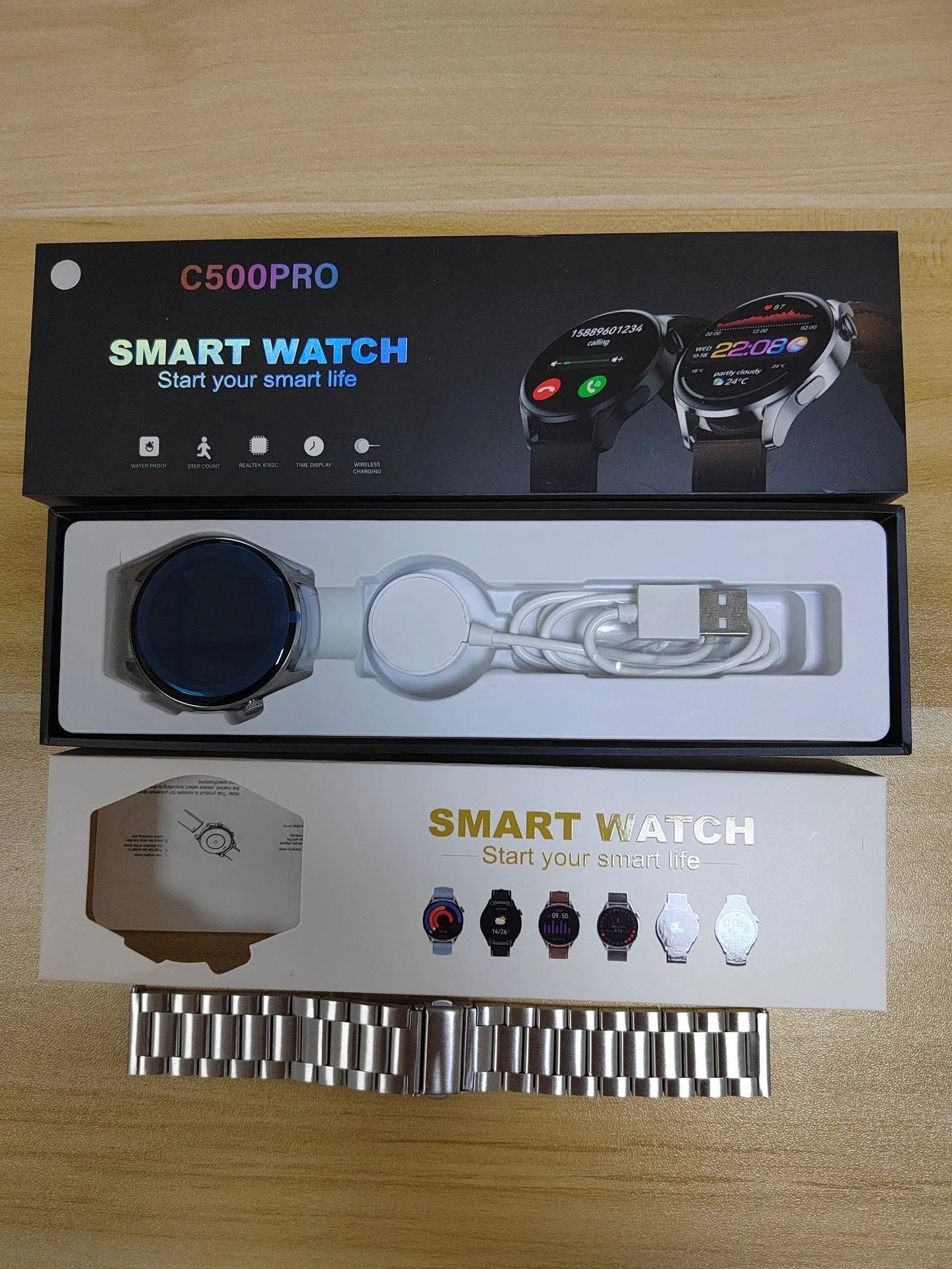 Bluetooth smart watch with heart rate blood pressure blood oxygen monitor 1.28 inch screen IP68 waterproof