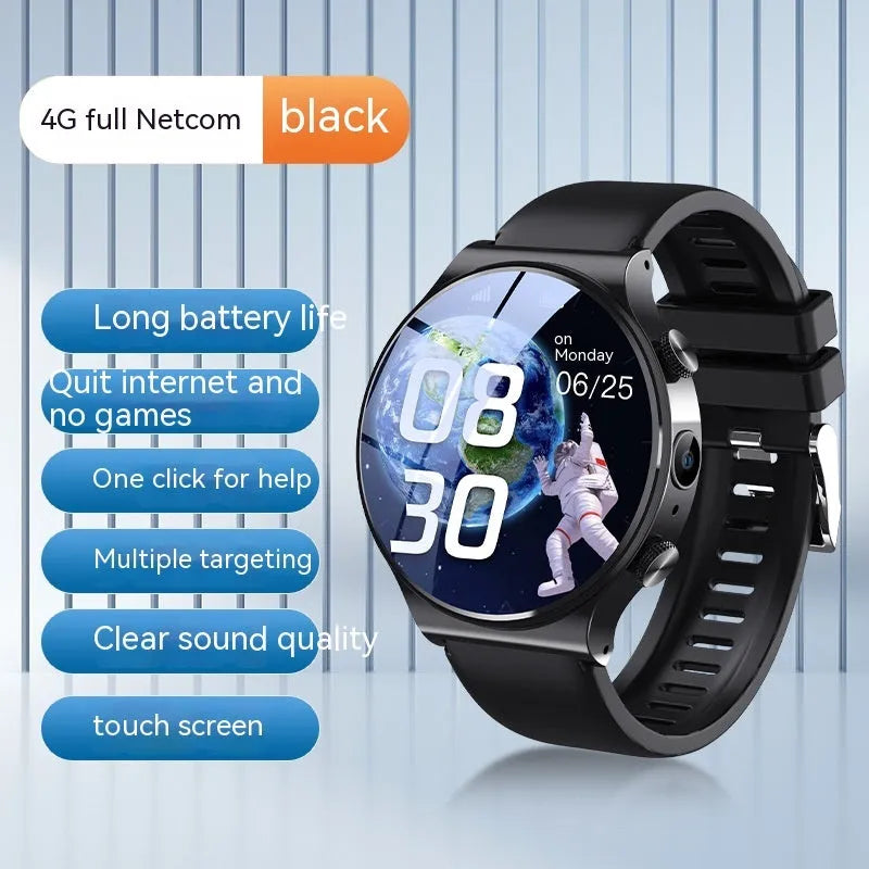 Smart watch with 1.28 inch circular screen in black colour option