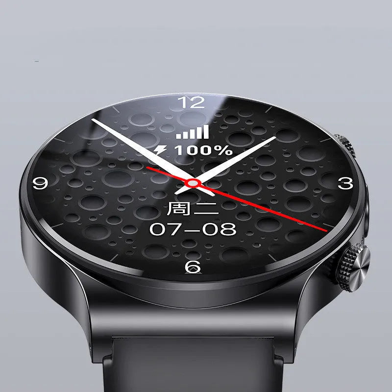 Smart watch with 1.28 inch circular screen in black colour option