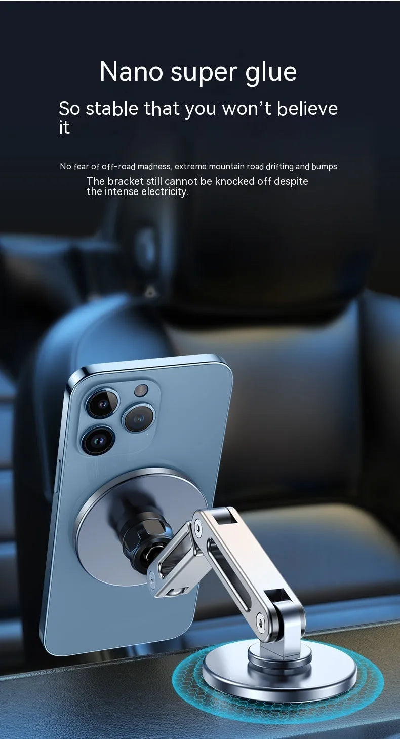 Magnetic car phone holder hanging screen mount 360 rotating aluminium alloy moonlightsilver noblblack