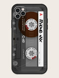 Creative retro recorder disassembling tape painted phone case for iPhone, TPU back cover, simple European style