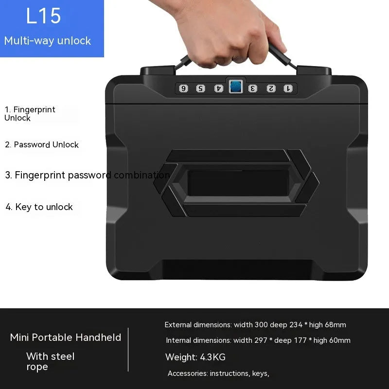 Portable mechanical combination lock safe box constructed from youjingang steel