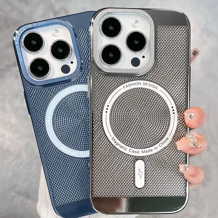 Electroplated magnetic iPhone case in multiple colours with integrated heat dissipation
