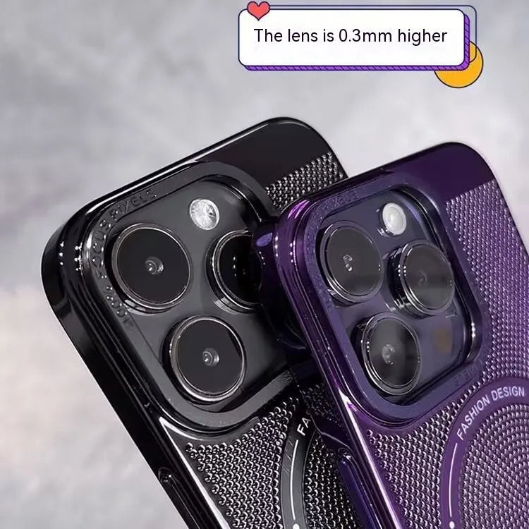 Electroplated magnetic iPhone case in multiple colours with integrated heat dissipation
