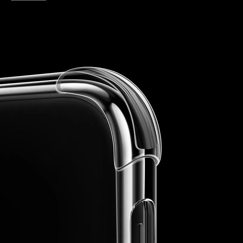 Thickened transparent TPU airbag phone case for Samsung Galaxy showing back cover with corner cushioning
