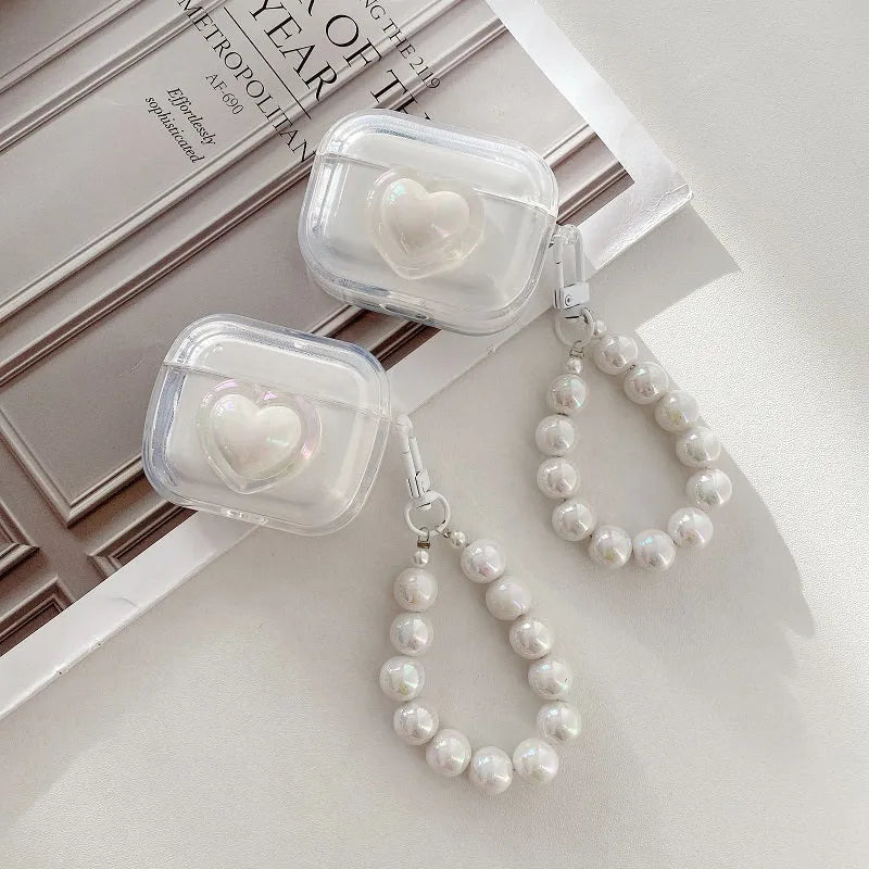 White TPU protective case for Apple AirPods Pro, Pro 2, AirPods 2, and AirPods 3, simple Korean style.
