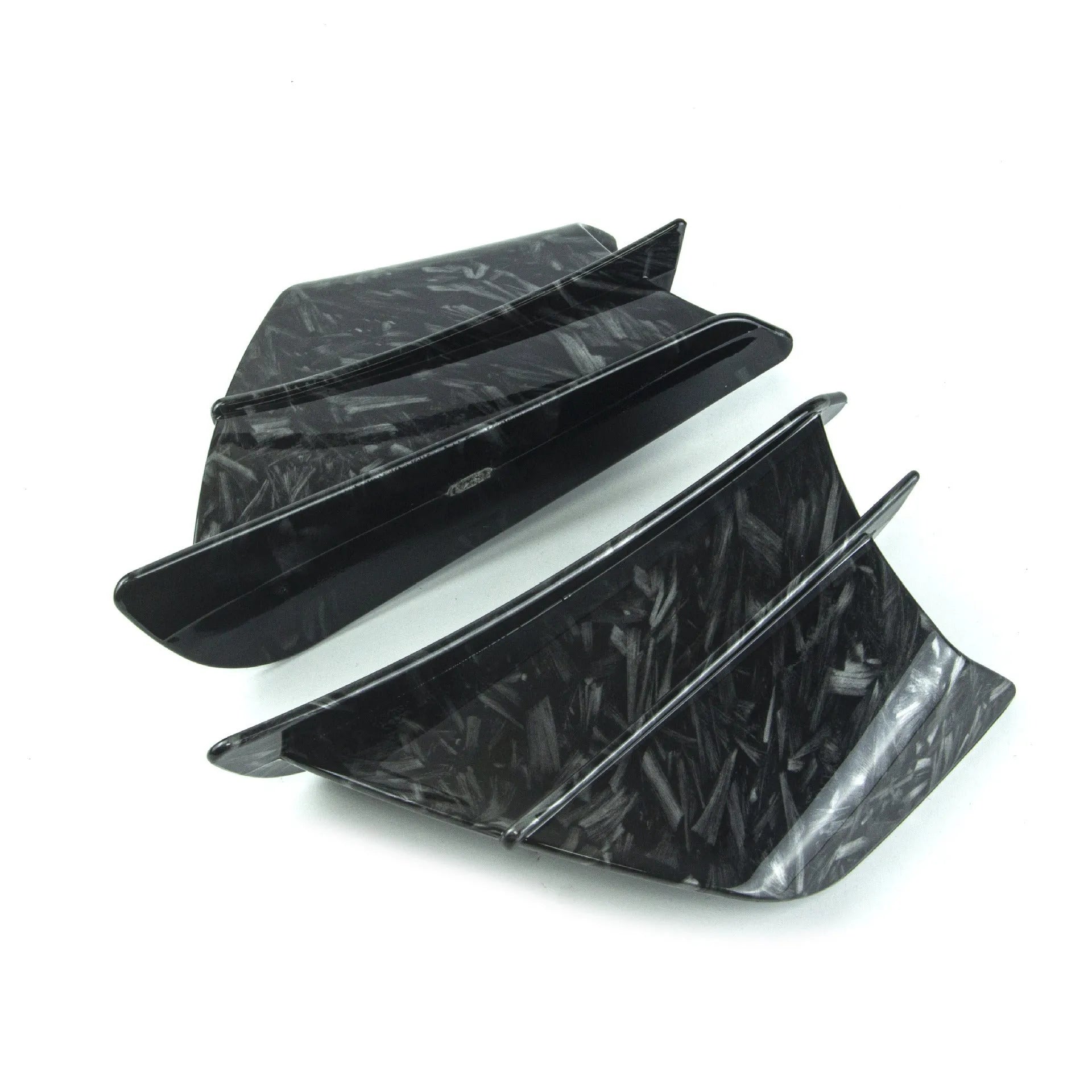 Universal motorcycle spoiler wing accessory for air diversion in 18x8cm size with multiple pattern options
