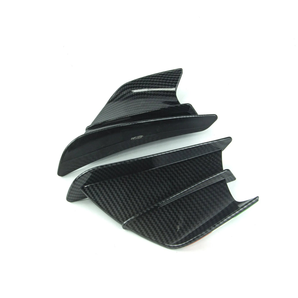 Universal motorcycle spoiler wing accessory for air diversion in 18x8cm size with multiple pattern options