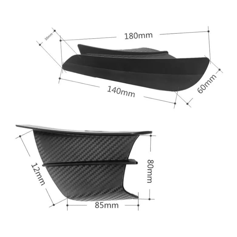 Universal motorcycle spoiler wing accessory for air diversion in 18x8cm size with multiple pattern options