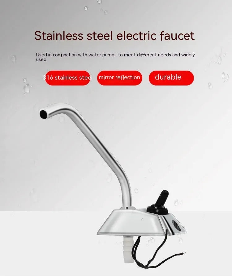316 stainless steel electronic control RV faucet with mirror polish finish