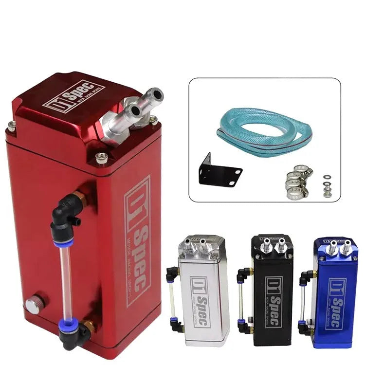 D1 engine oil catch tank in red, blue, black, silver colours for car secondary intake exhaust gas pipe modification