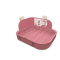 Square small animal toilet in green, pink or yellow, 29.1cm x 22.5cm x 16cm, with iron wire mesh base spaced 1.25cm
