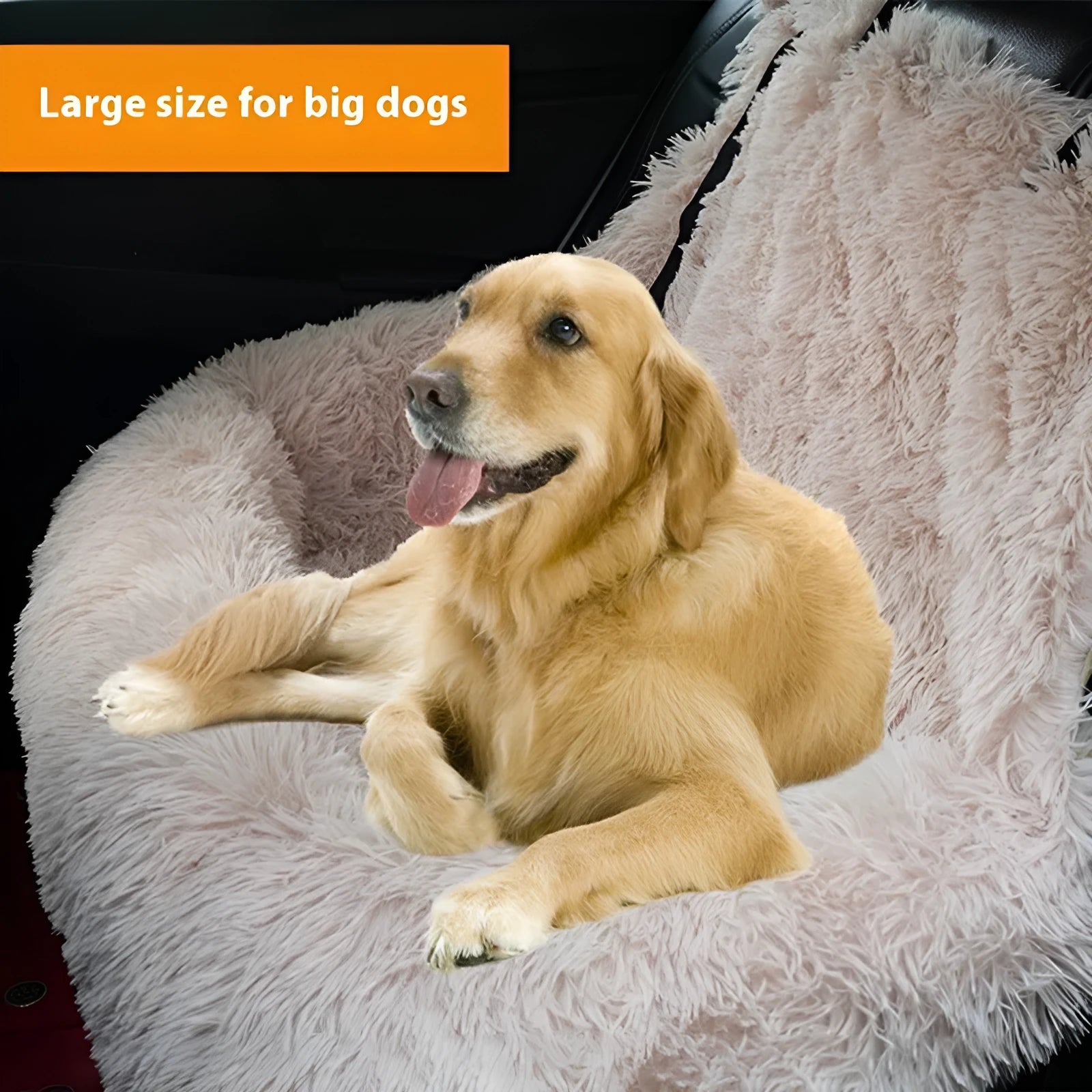 Removable cloth portable car kennel seat for dog in beige colour with S M XL size codes