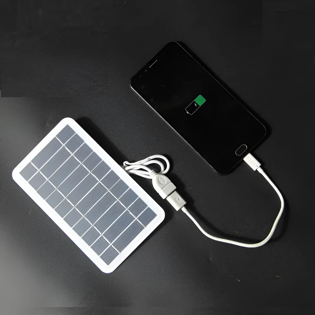 2W 5V portable solar panel charger with 157x94mm polycrystalline silicon panel and USB cable