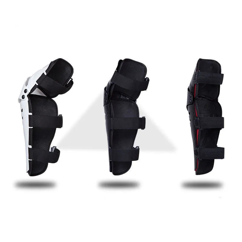 Black anti-fall knee pads with PE shell and EVA foam for cycling and extreme sports