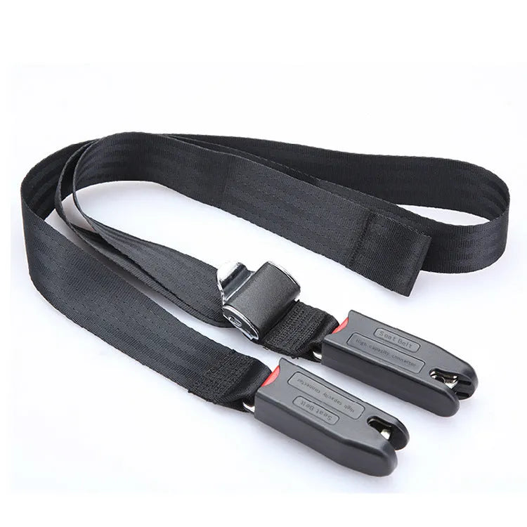 Isofix soft connection belt black steel fastener polyester belt for car child safety seat two-point fixing