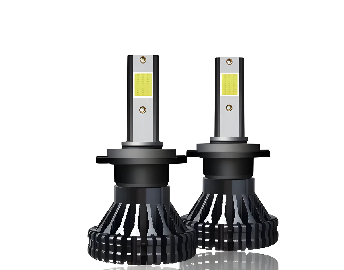 Car LED headlight bulb 3800lm 6000K COB with 50,000+ hours lifespan, available in multiple base types.