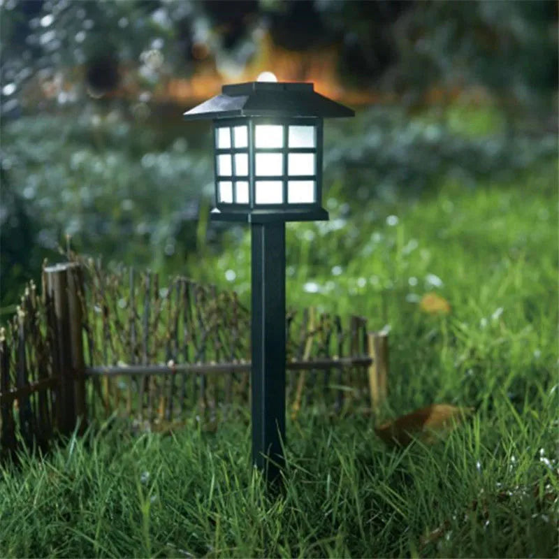 Solar square lawn light with IP44 LED, 85x360mm, in white/warm white/RGB for garden use