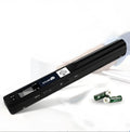 Compact portable A4 document scanner with USB cable and 900 DPI resolution, measuring 255 x 33 x 25 mm