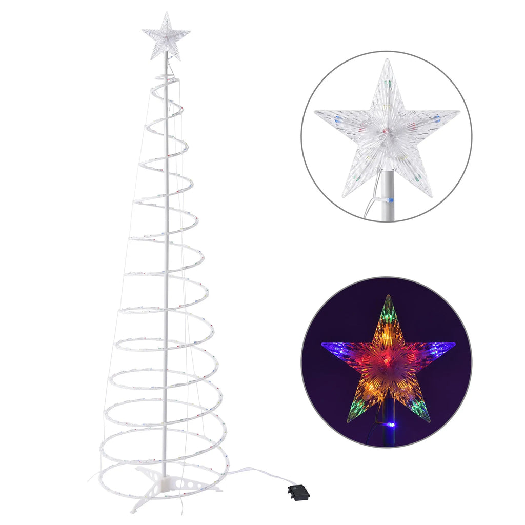 6FT LED spiral Christmas tree light set with remote control for indoor and outdoor decoration