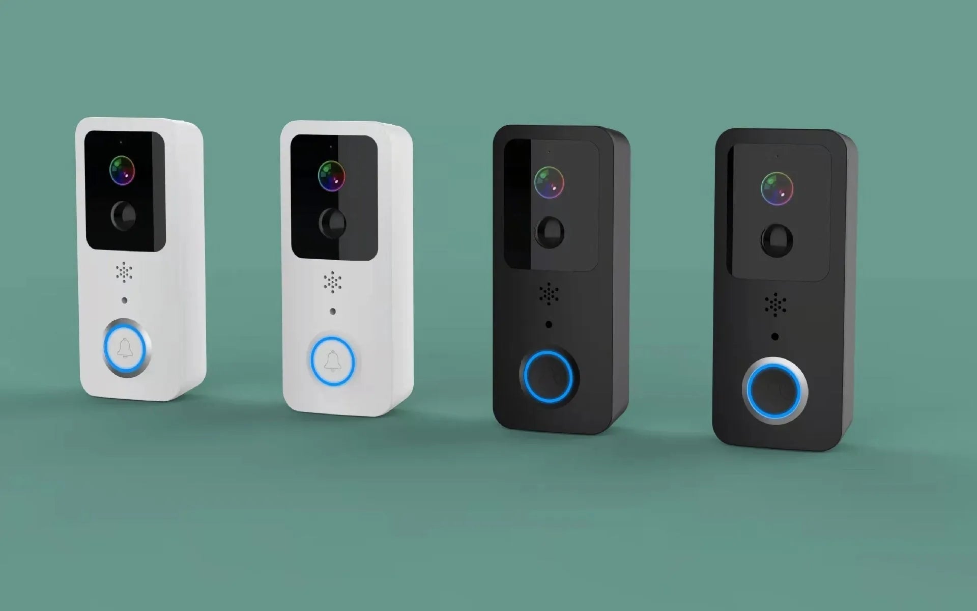 Smart waterproof HD visual doorbell intercom for front door security with rechargeable battery.