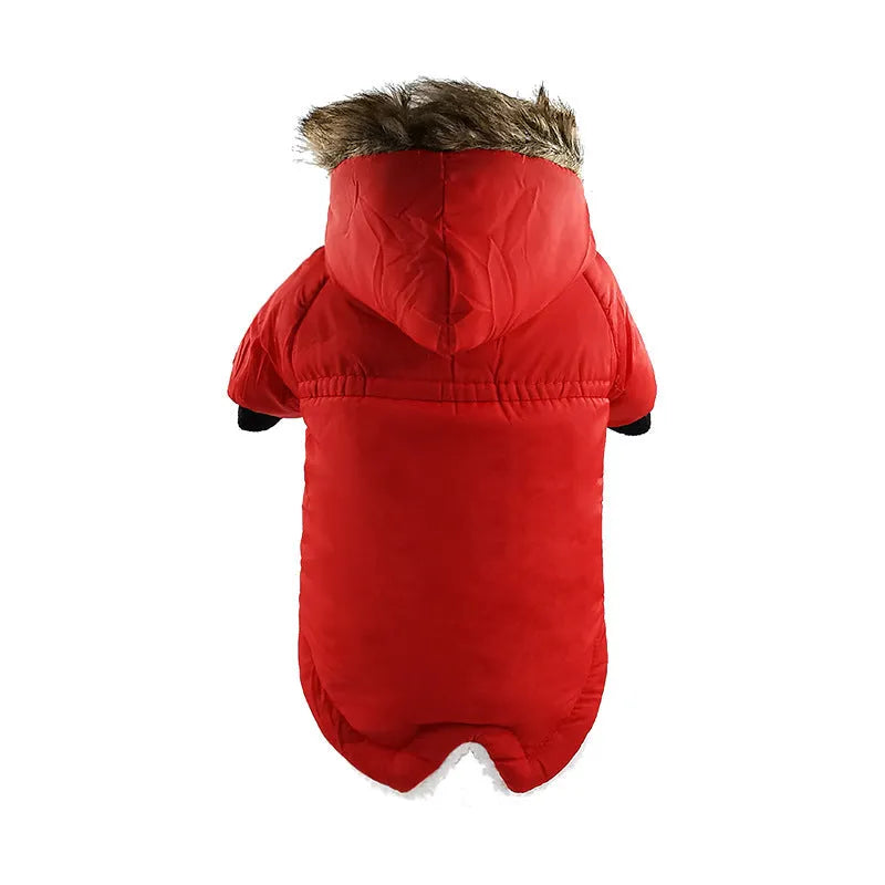 Blue thickened cotton warm pet dog coat jacket with buttons on side
