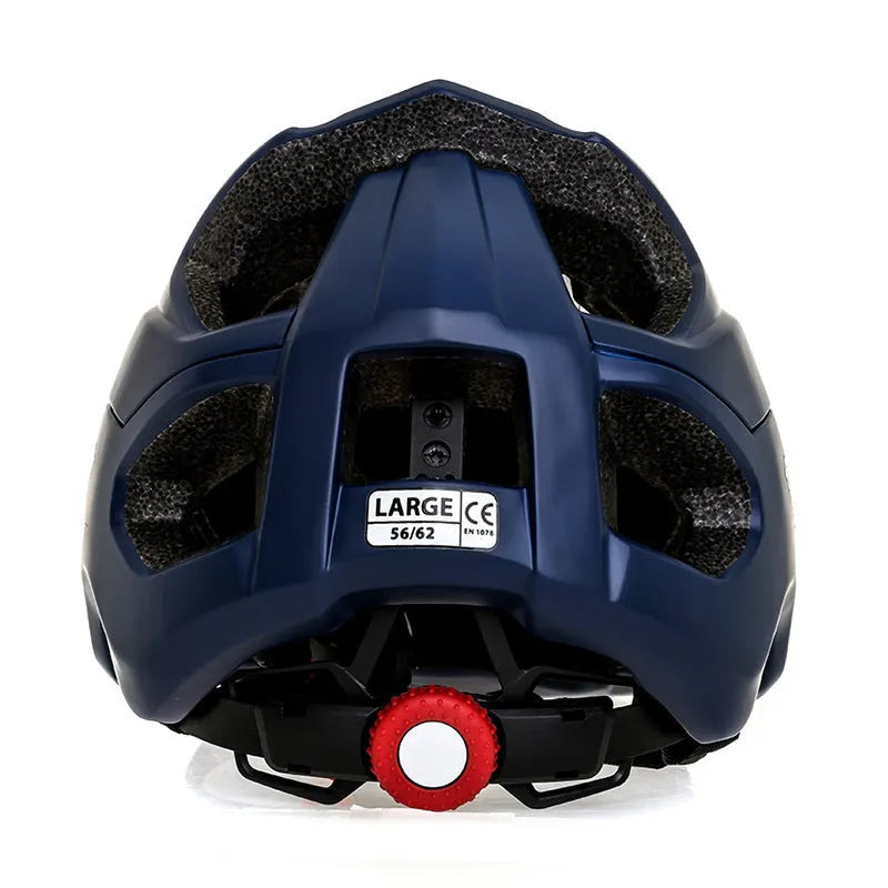 Bicycle helmet with EPS foam liner, one size, shown in black, light blue, green and dark blue colour options