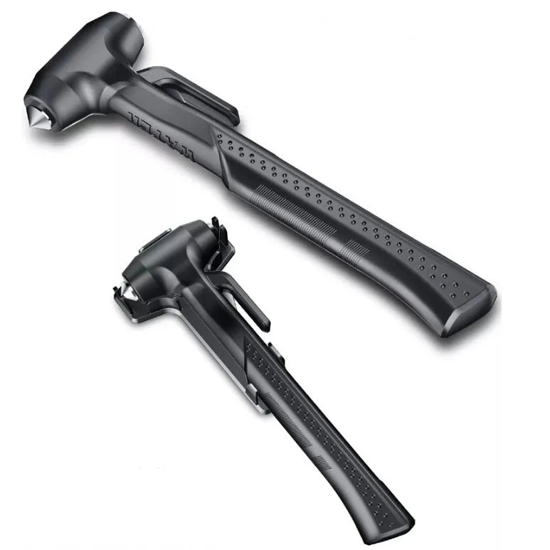 Window breaker safety hammer with ABS body and high carbon steel tip in black