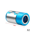 Light blue screwdriver bit with magnetic ring and slotted head