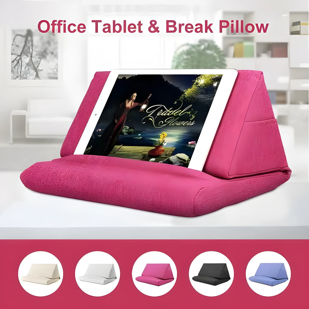Candy-shaped tablet support pillow with slow rebound fill in beige colour, height above 25cm