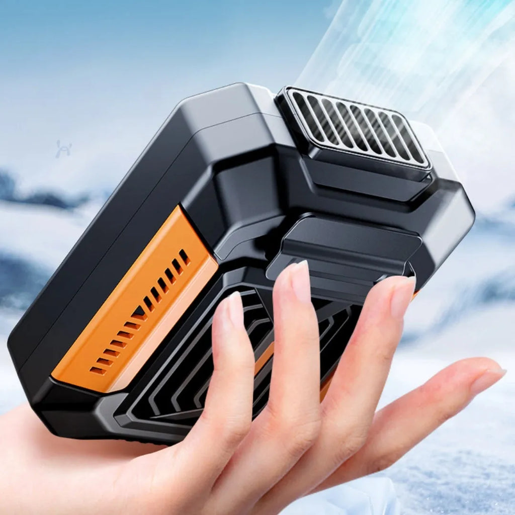 USB charging outdoor portable handheld fan with brushless motor, 3 speeds, no-blade design, and lighting function