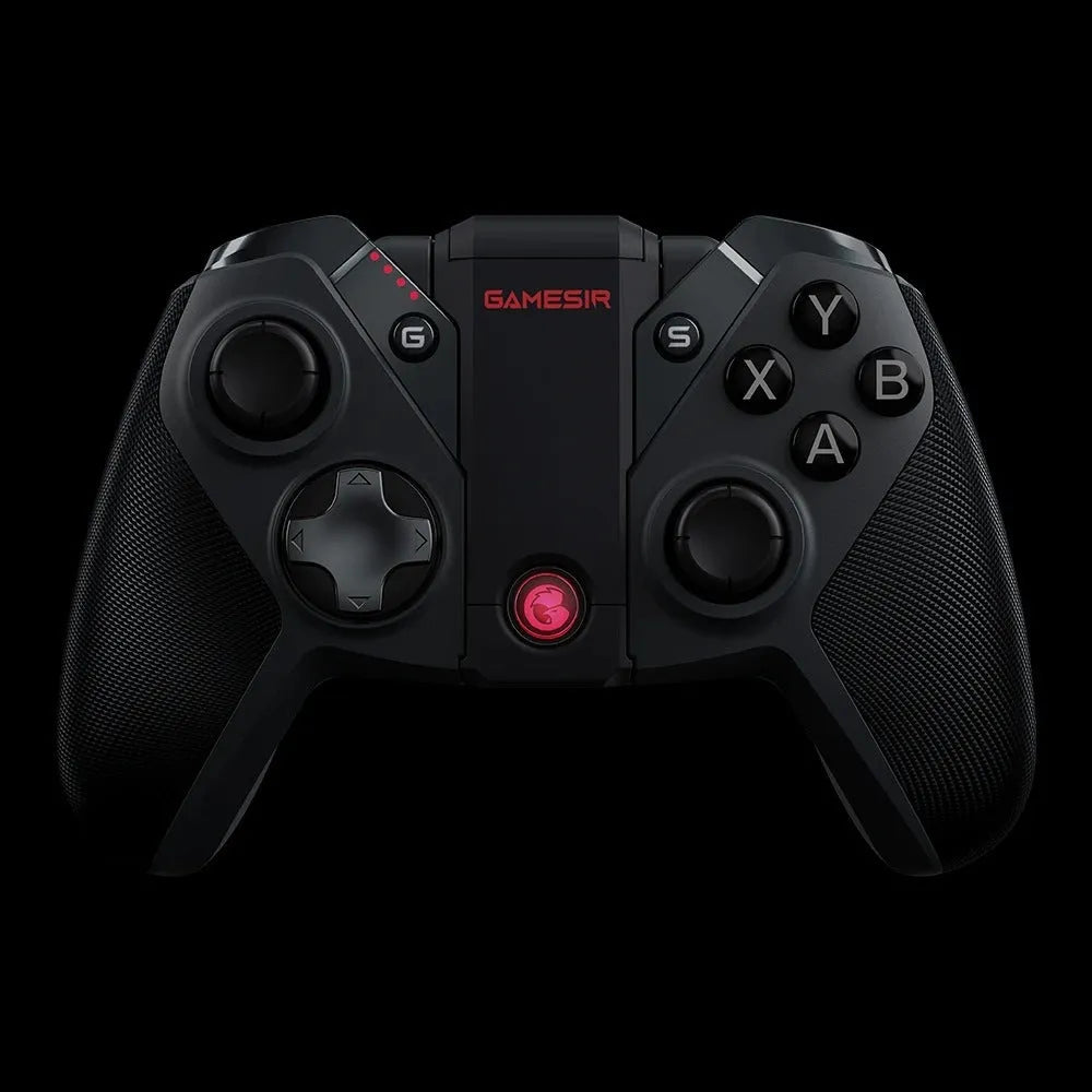 Black Gaishi wired USB-C game controller with textured grips on a dark surface