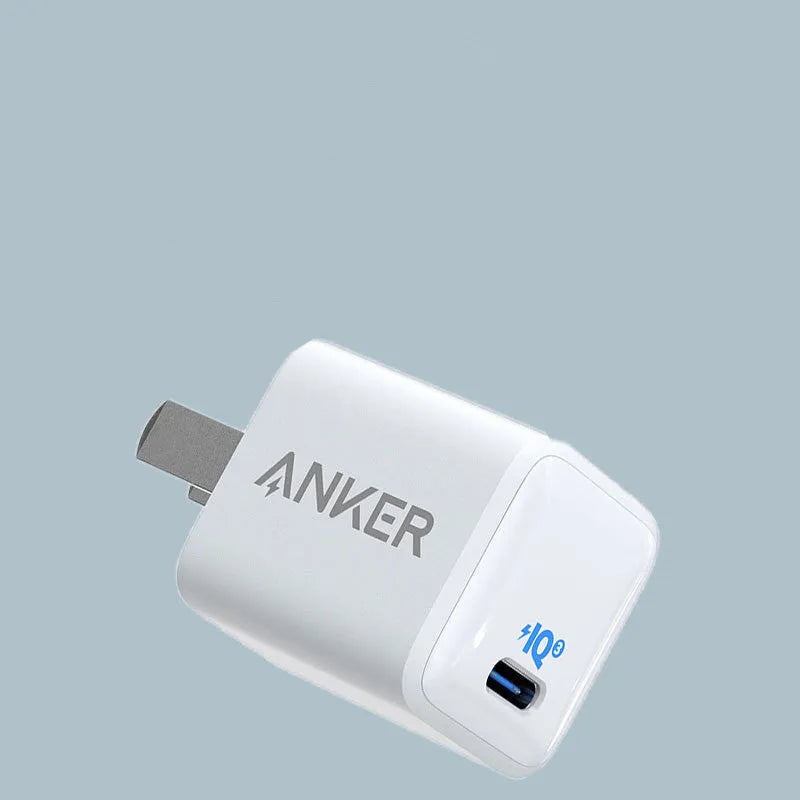 White USB travel charger with 18W fast charging capability for mobile phones