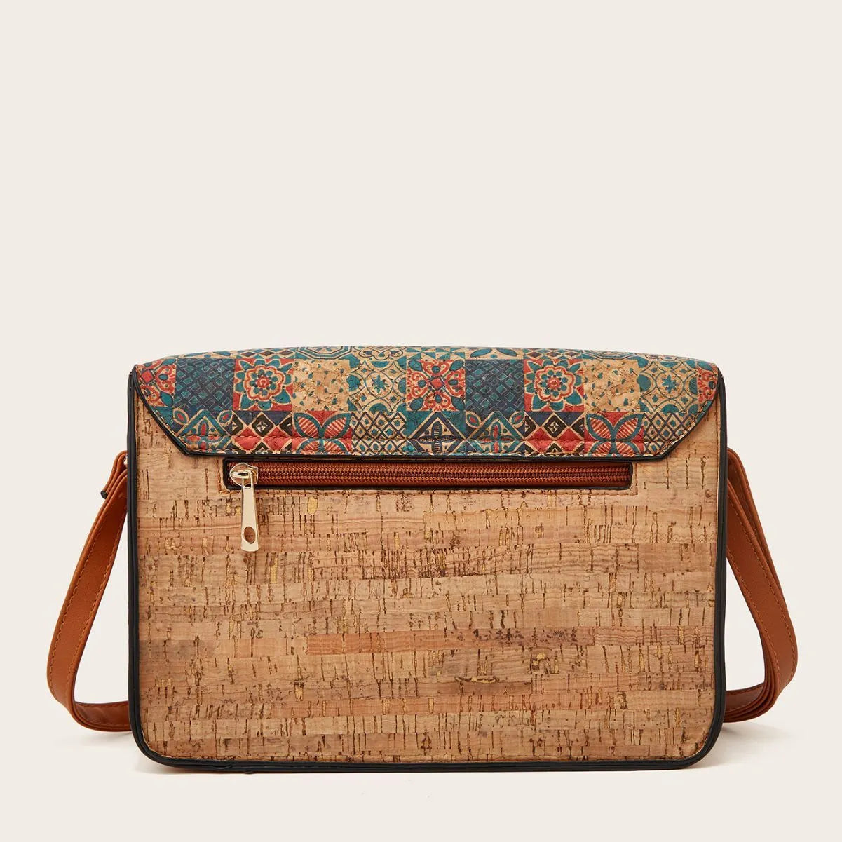 Women's printed PU crossbody bag with one shoulder strap in grass flower, green, pansy, and square print colour options.