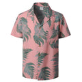 Men's white short sleeve shirt with Windsor collar and novelty pattern, extra wide fit, Asian sizes
