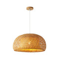 Brown bamboo woven chandelier with E27 fitting, 180 x 300mm ceiling droplight for tea room or restaurant