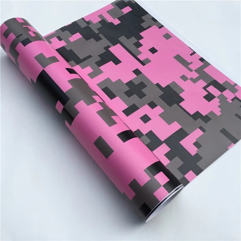 Digital camouflage colour changing film roll in blue colour on white background showing texture