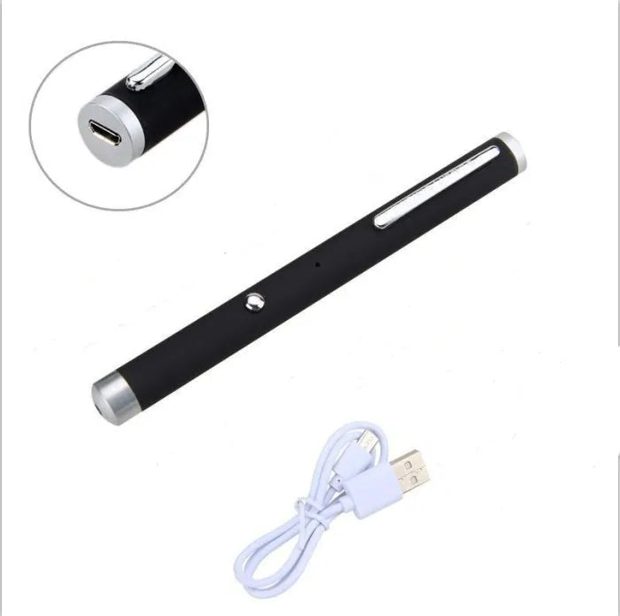 Green laser pointer pen in black, camouflage and white colour options showing pen dimensions