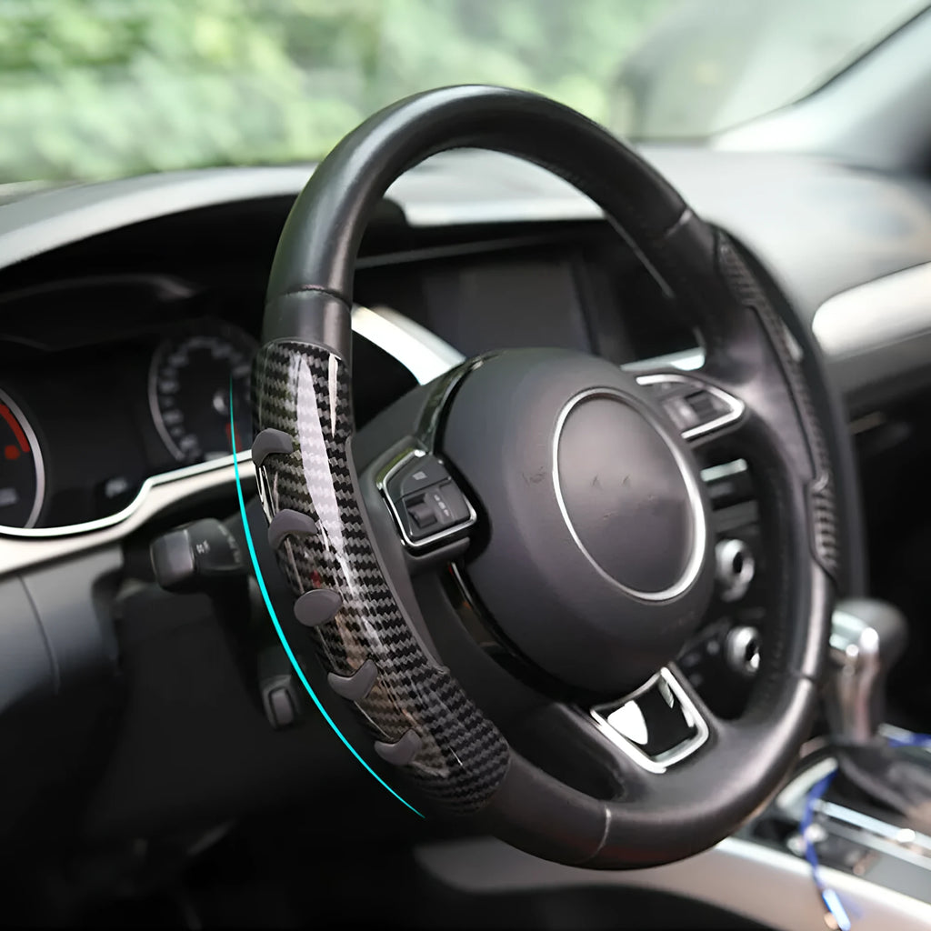 Carbon fibre black fibre steering wheel anti-skid sleeve for 38cm diameter wheels